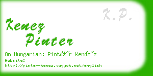 kenez pinter business card